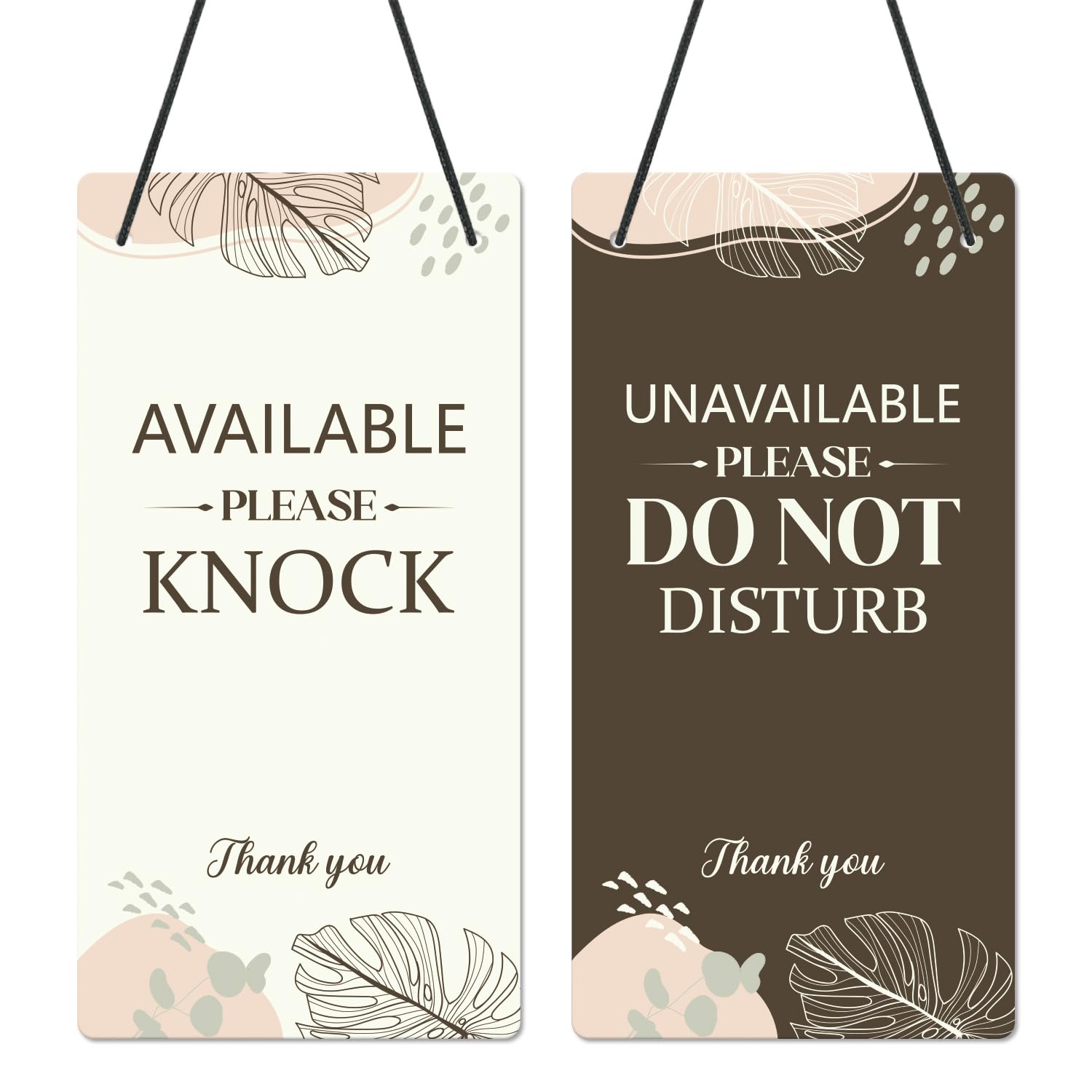 Shejdgart Do Not Disturb Door Hanger Sign - Brown Available Please Knock Door Signs Double Sided Reversible Hanger Plaque for Business Office Session