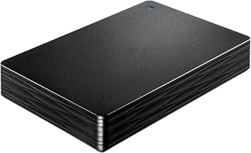 محرك أقراص صلبة محمول متوافق مع USB 3.1 Gen 1/2.0 من IO Data HDPH-UT2DKR، أسود، سعة 2 تيرابايت، من الشركة المصنعة اليابانية