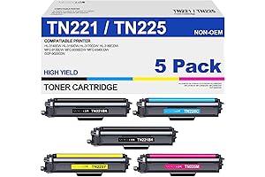 Brother TN225 Toner Cartridge Set: High-Yield, Cost-Effective Replacement