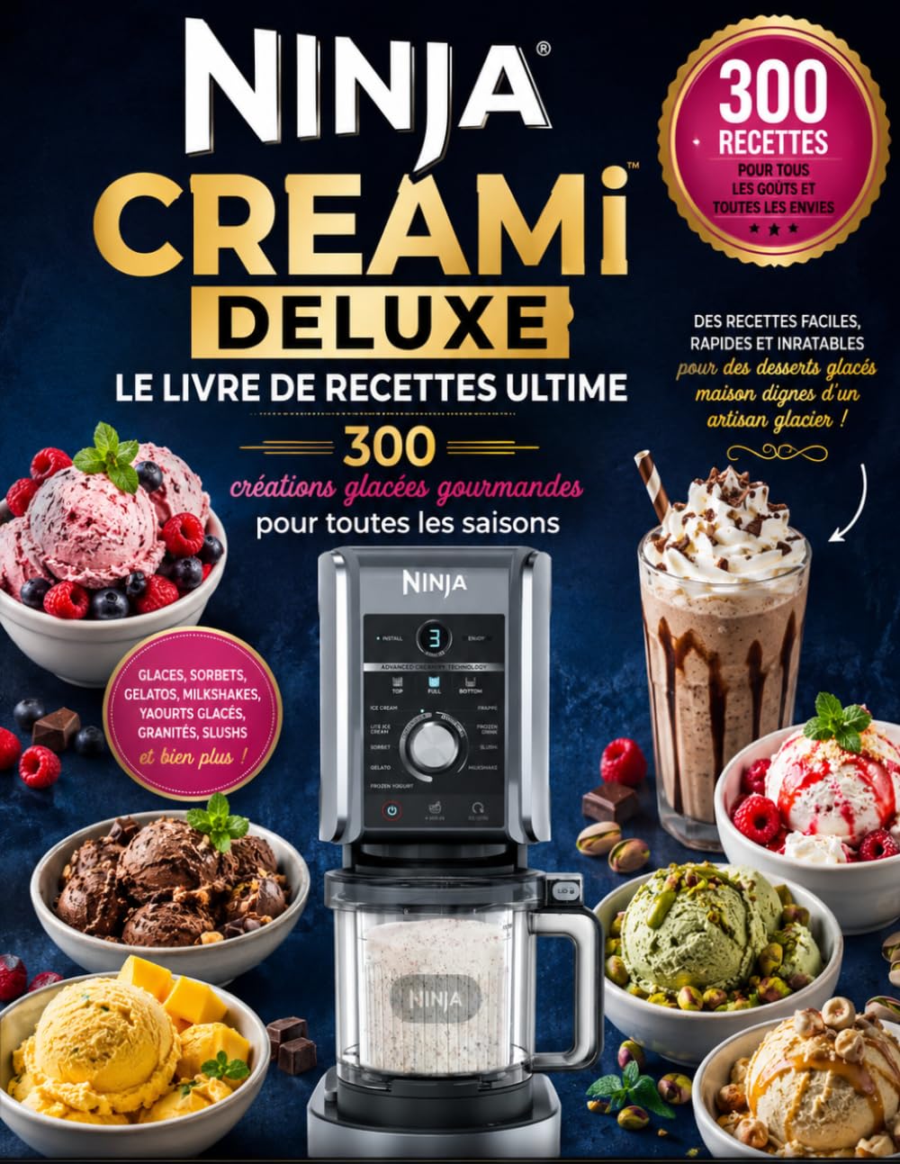 Ninja CREAMi Deluxe : Le Livre de Recettes Ultime: 300 créations glacées gourmandes pour toutes les saisons