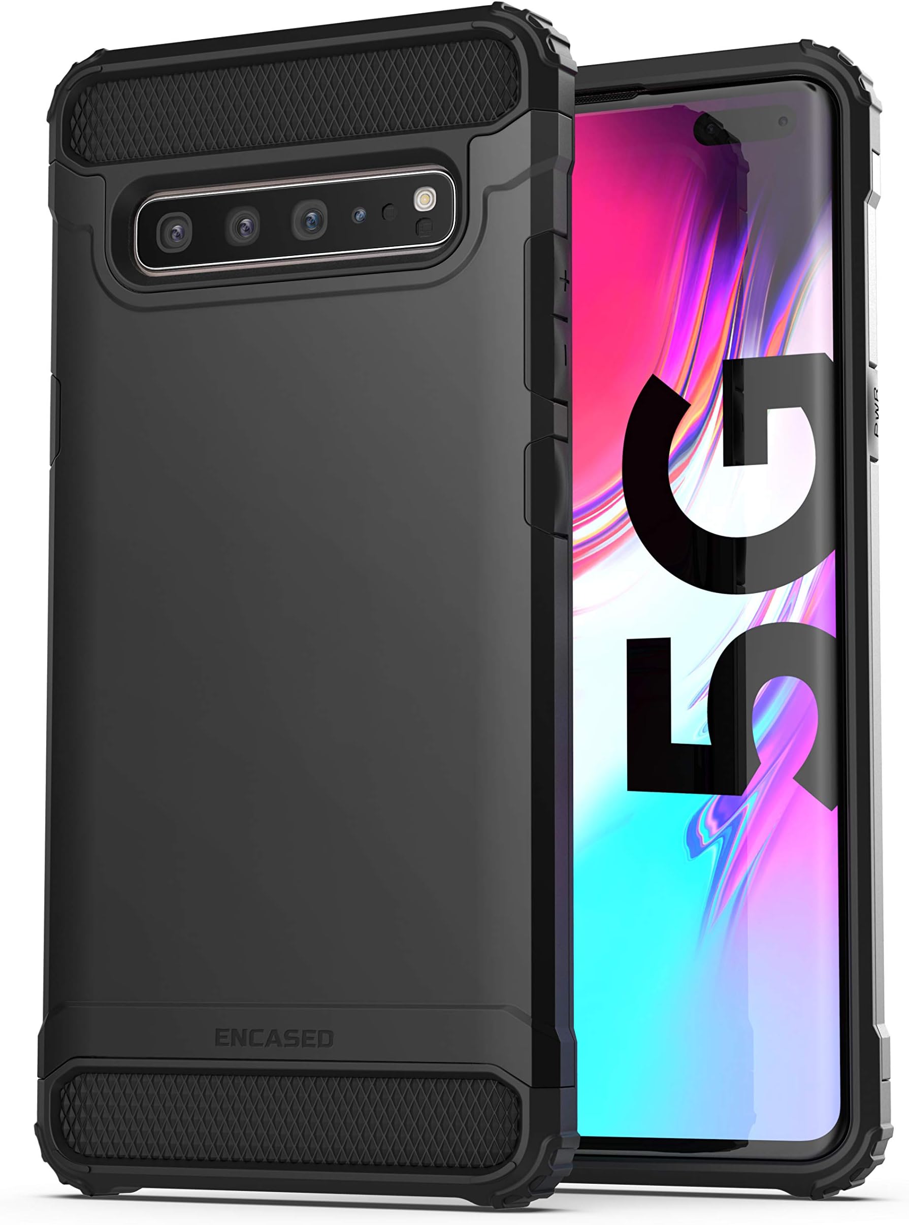 Heavy Duty Galaxy S10 5G Case (Scorpio Armor) Military Grade Rugged Protective Cover for Samsung S10 5G (Black)