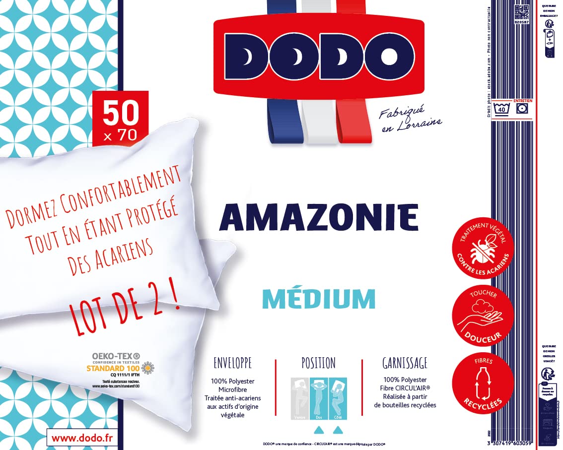 Protège Oreiller DODO 50x70cm | Molleton Coton Absorbant - Lavable 60°C | Anti-Acariens
