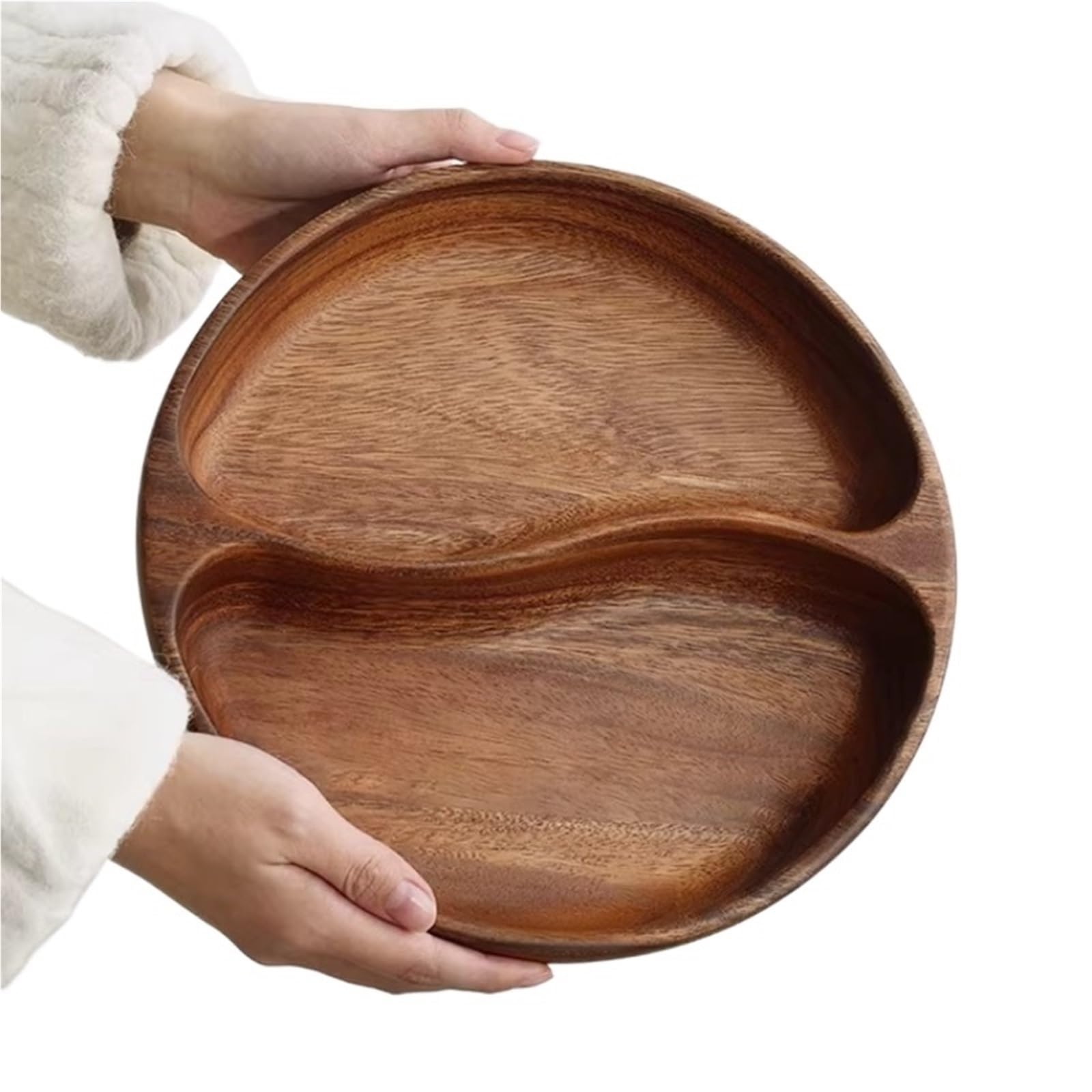 Holz-Trockenfrucht-Trenntablett, Snack-Tablett für Obst Dips Picknick | Obstteller for Zuhause, Wohnzimmer, Nussteller, Massivholz-Aufbewahrungstablett(Color1)