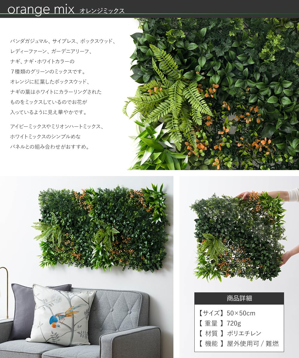 Amazon.co.jp: TOMOYASU ウォールグリーン 壁掛け ユーフォリア 50