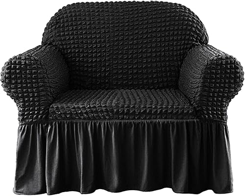 JNTKE 3D Bubble Lattice Stretch Sofa Cover, Loveseat Cover Couch Cover Spandex Elastic Sofa Slipcover Protector with Skirt, Washable Furniture