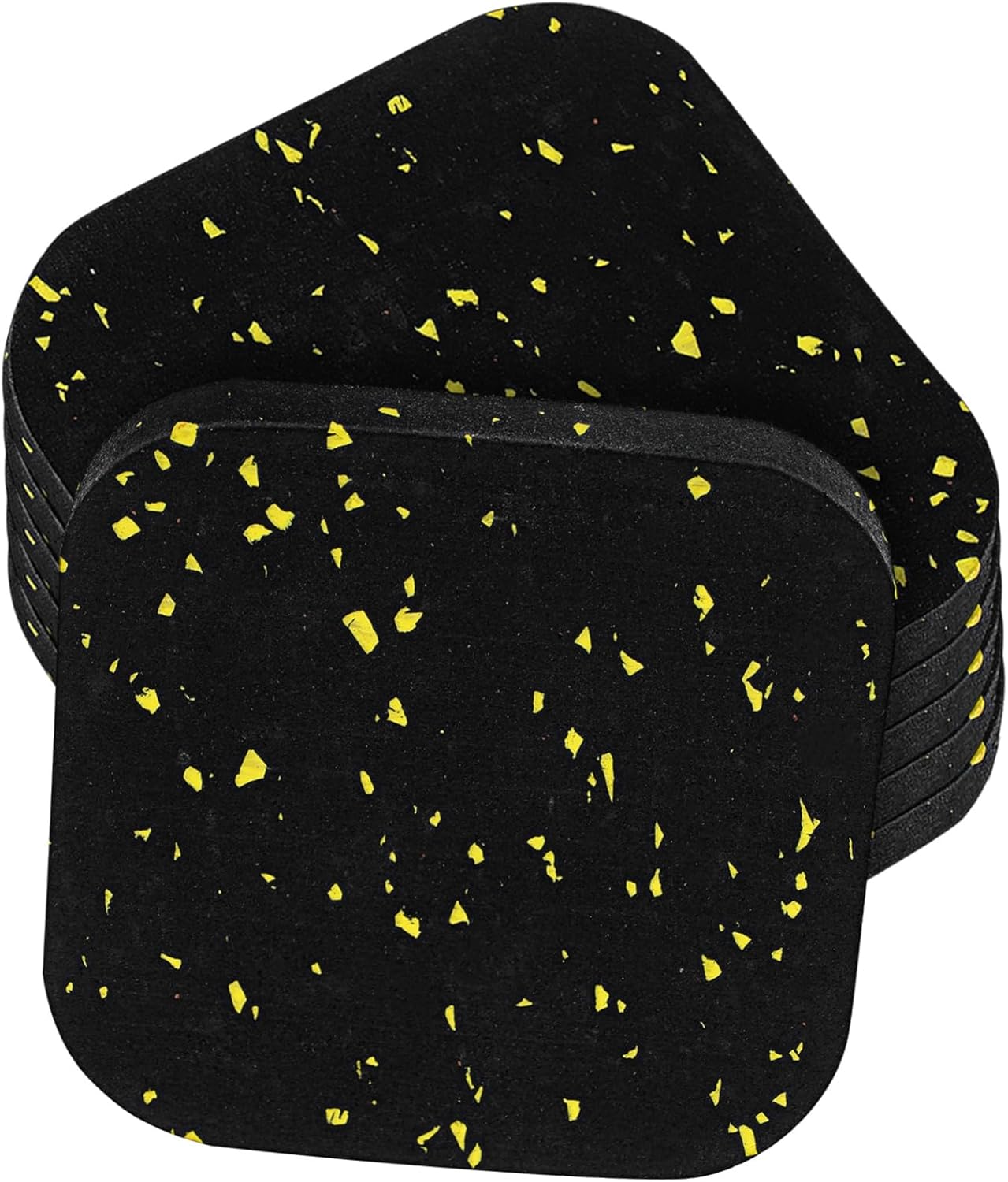 Mikikit 6 Pcs Anti-Vibration Treadmill Mat Pads: Shock Absorbing Rubber Mats for Fitness Equipment, Floor Protection, and Noise Reduction