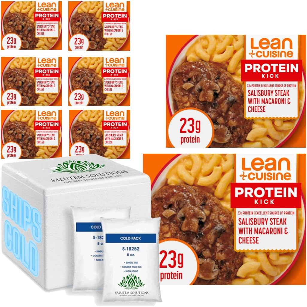 Salutem Vita Lean Cuisine Macaroni and Cheese Salisbury Steak Meal, 9.5 oz - Pack of 8