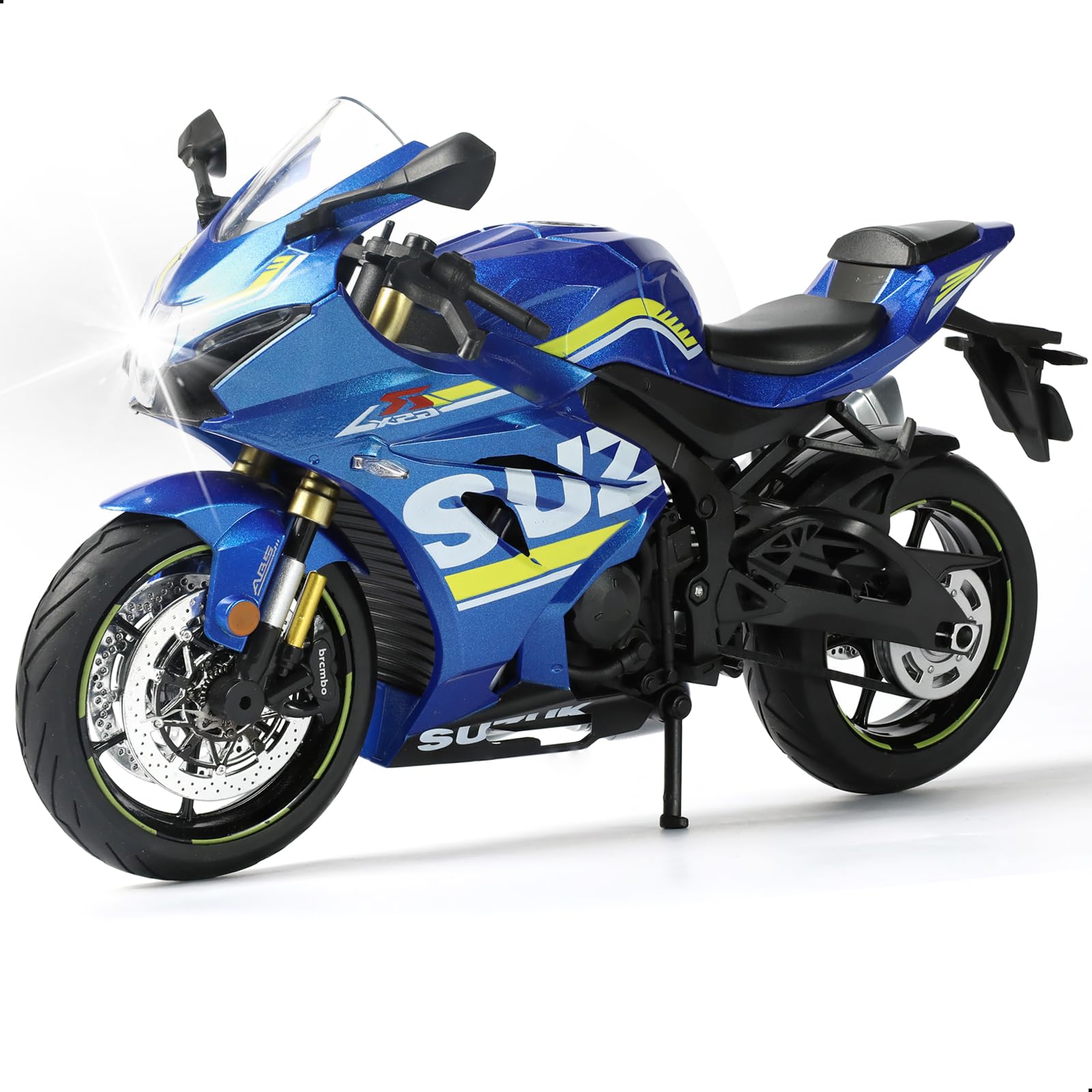 Risopen 1:12 Motorcycle Model Toy for BMW S1000RR Metal Die-cast with Plastic Motorcycle Model No Assembly Required Mini Finished Moto Gift for Adult(White) — view 38