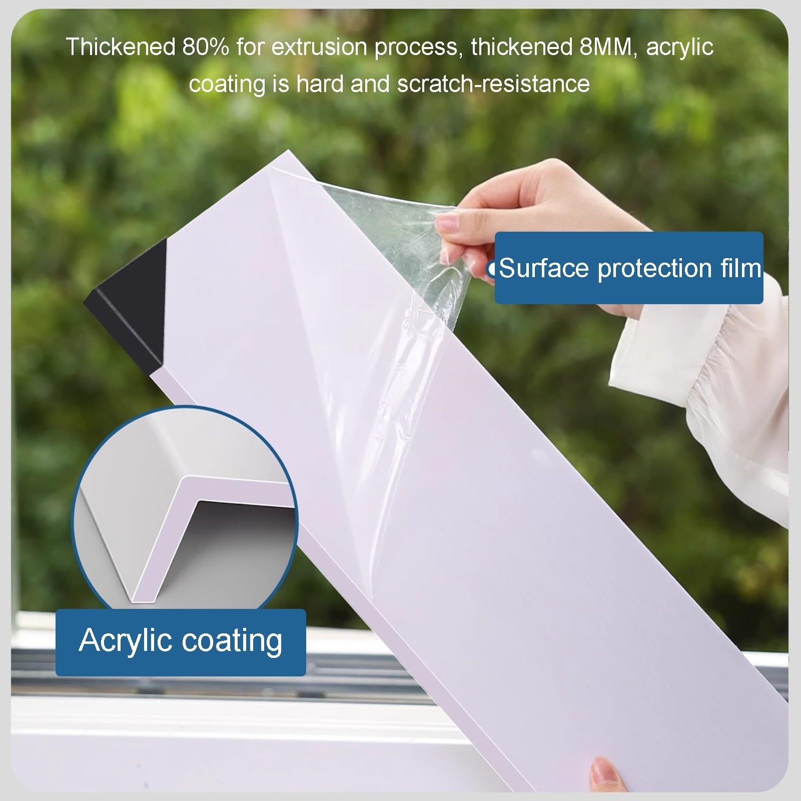 Copertura Per Davanzale Della Finestra, Tagliabile Impermeabile Copertura Per Davanzali In PVC Per Bagno Cucina Ufficio Arredamento Per La Casa, Davanzale Ristrutturazione(A,120x10cm/47.24x3.94in)