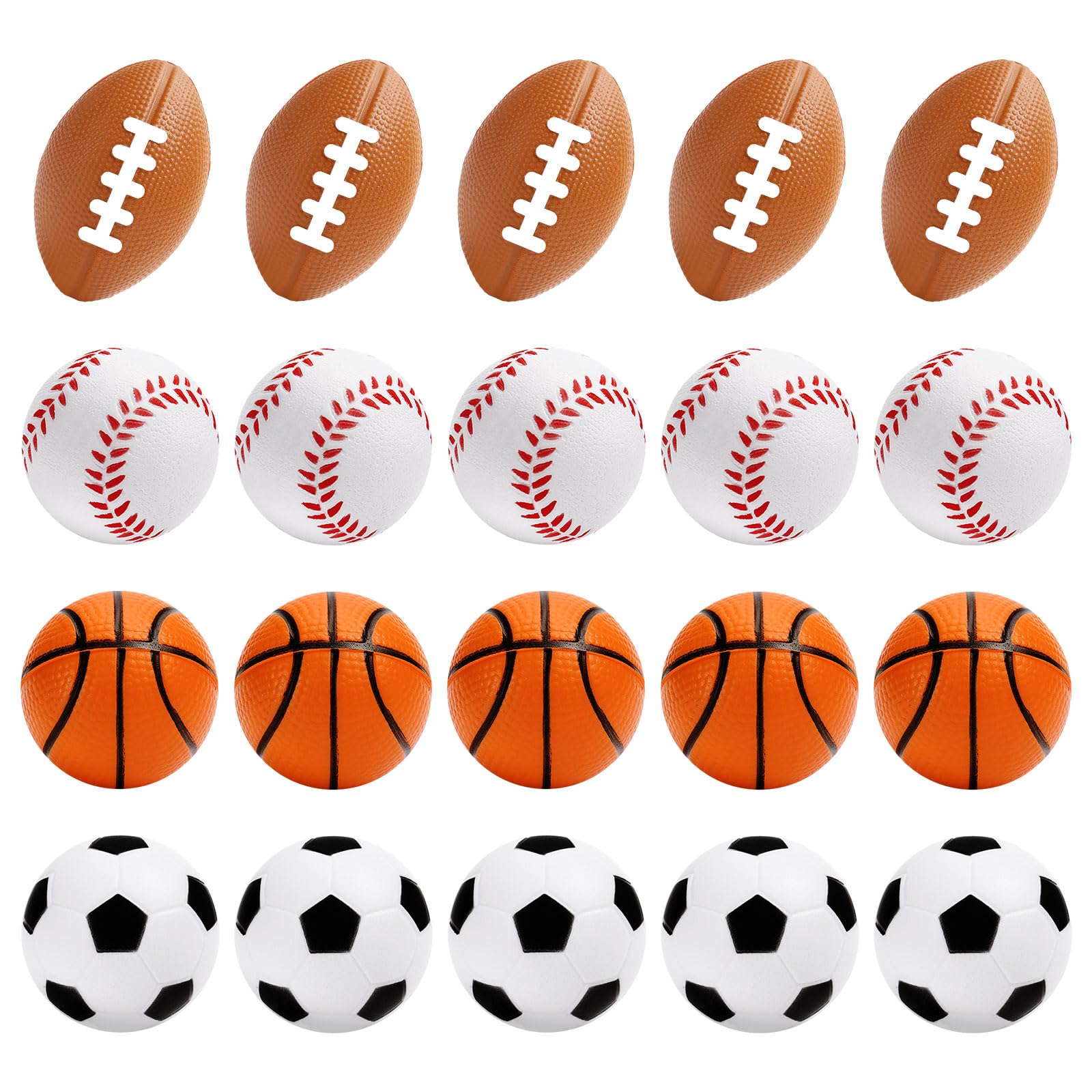 20 PCS Mini Sports Stress Balls, Small Foam Sport Balls, Small Squeeze Stress Relief Ball…