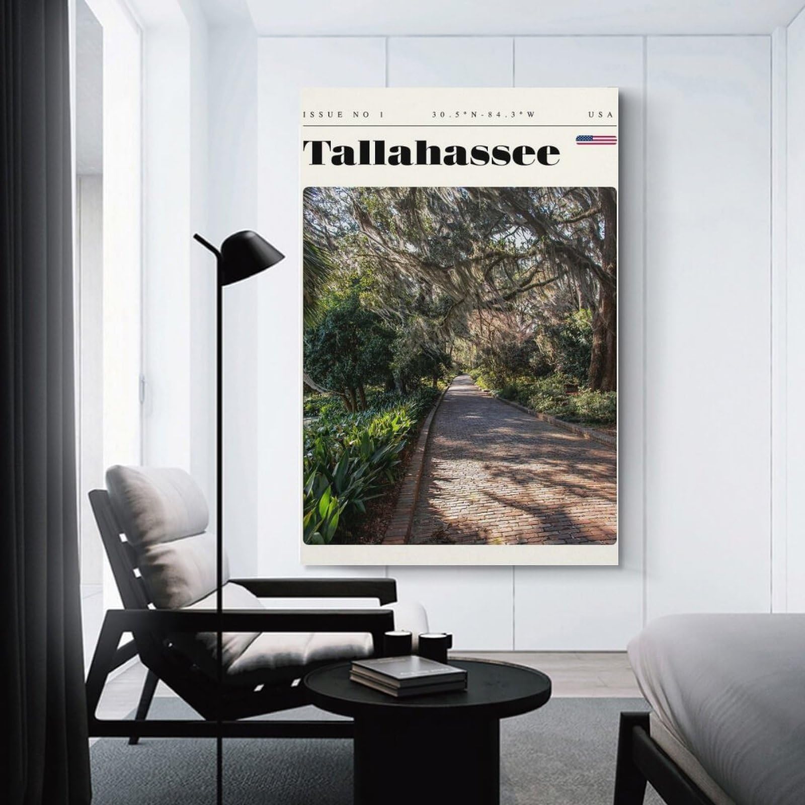 Junmoney Unframe-Style-14 Tallahassee Florida Travel Art Wall Art Print, 24X36inch(60X90cm), For Front Hall, Corridor Or Welcome Spaces, Wall Decor To Refresh Empty Corners