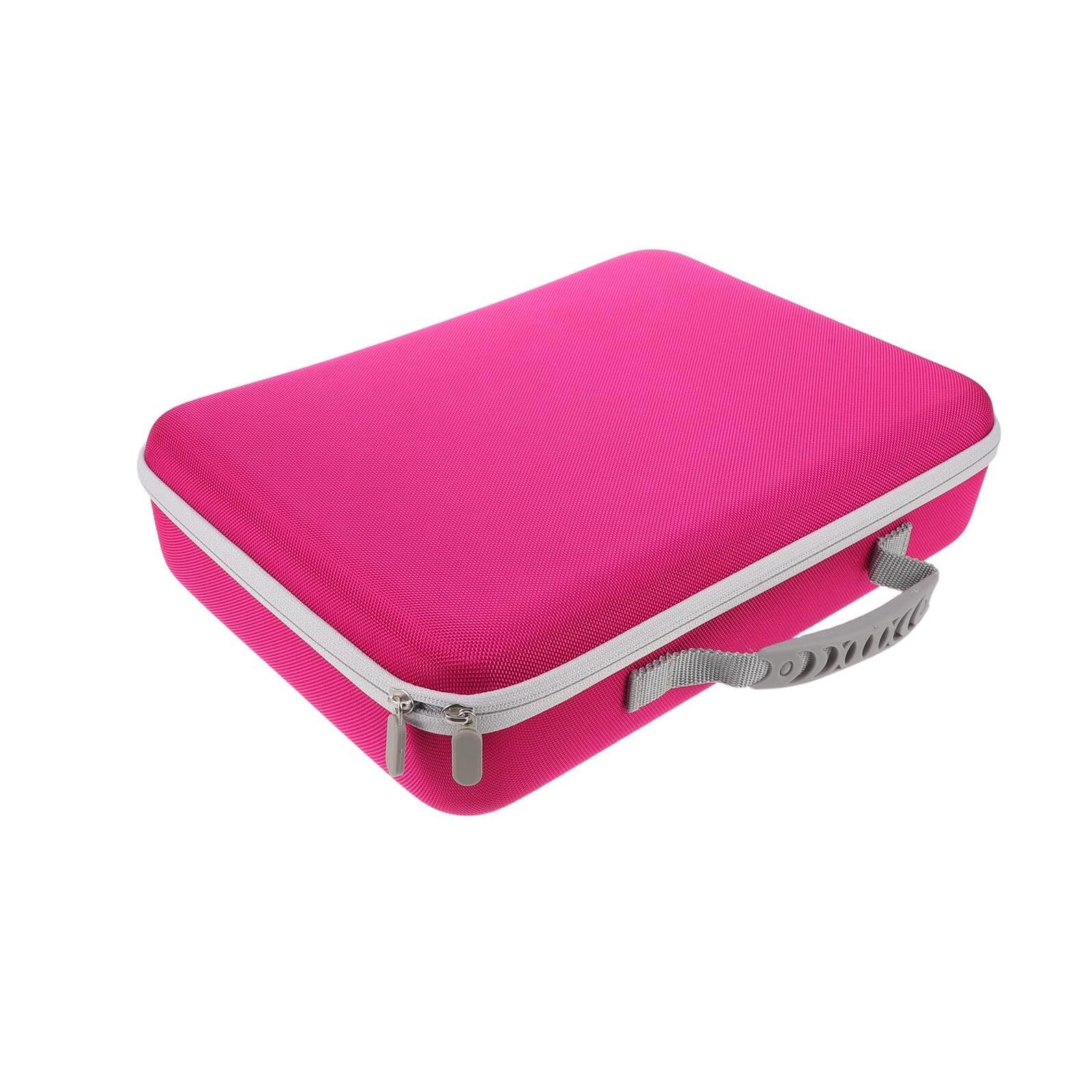 Estuche de Transporte para Secador de Pelo Modelo Hd16, Portátil y Resistente al Calor, Compartimentos Internos Organizadores, Color Rosa Fucsia para Viaje y Almacenamiento Seguro