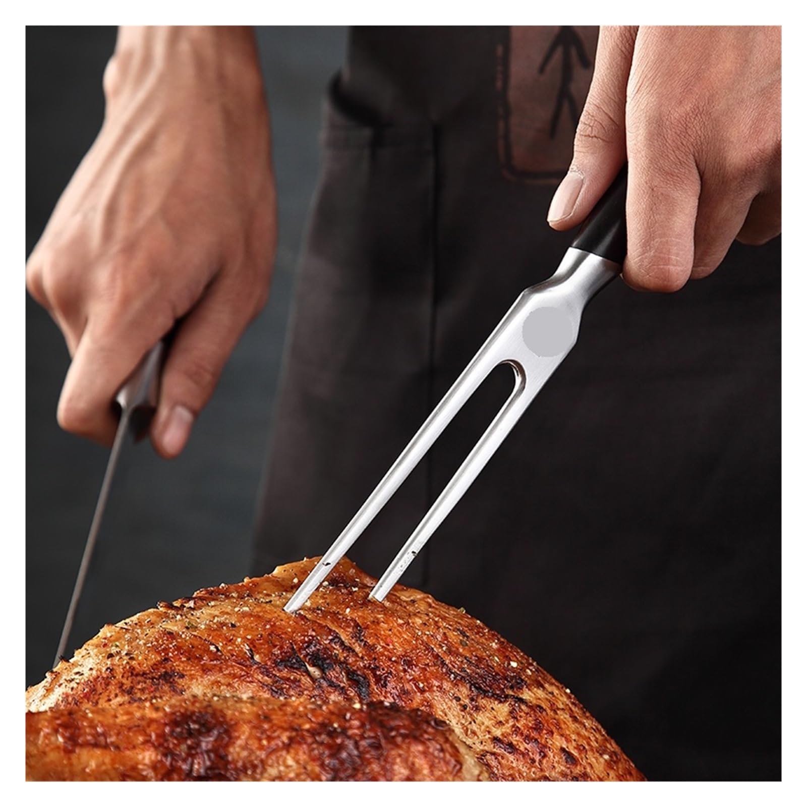 Fourchette a viande en acier inoxydable, fourchette a 2 dents 10 pouces