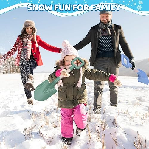 Miniatura 5 de Dilabnba Palas de arena para niños de 16 pulgadas15.7 in, herramienta de jardinería, mango de madera resistente, pala de plástico ABS, pala de