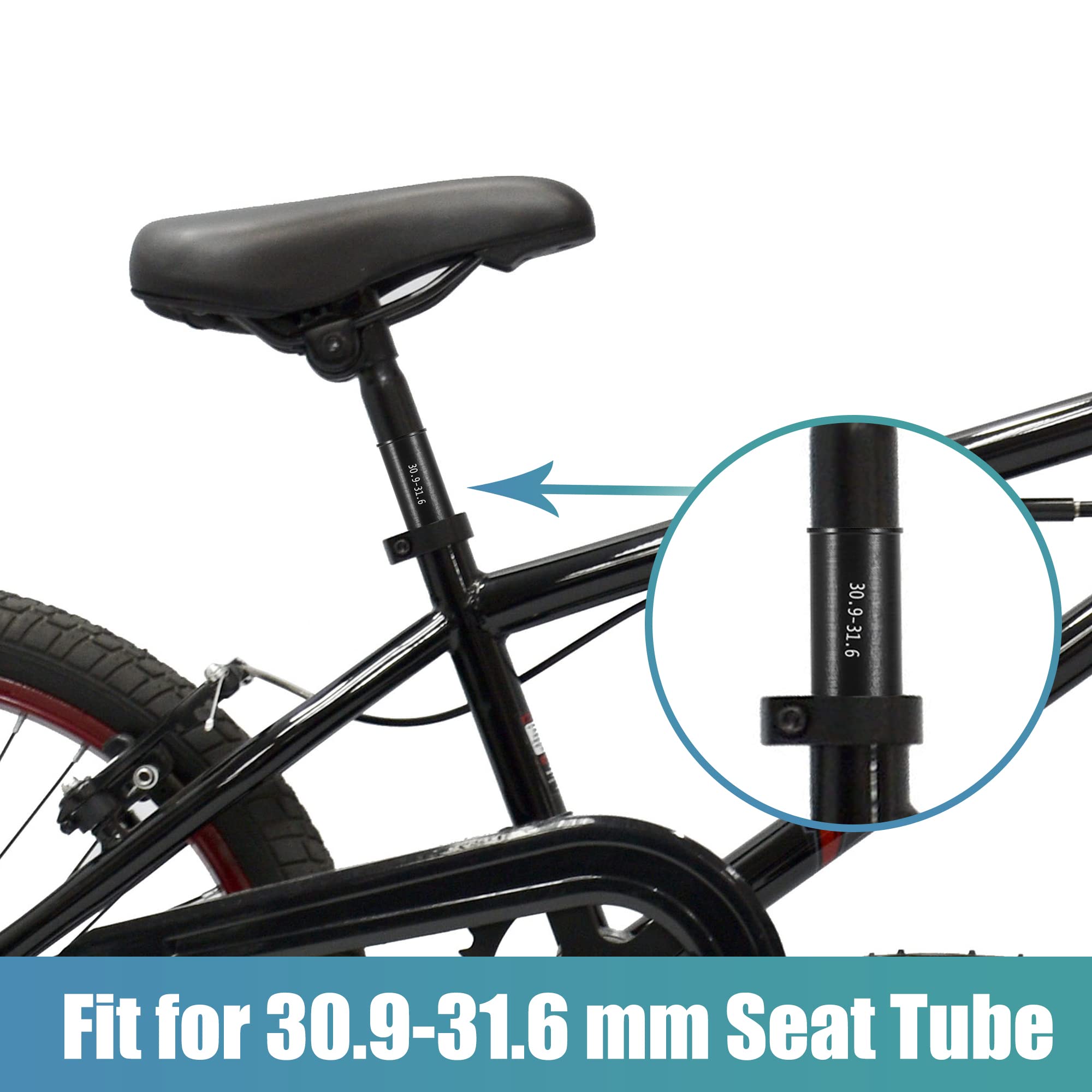 X AUTOHAUX Morsetto Per Reggisella Bici In Lega Di Alluminio, 28,6 Mm, Colore Oro, Per MTB E Bici Da Strada - 4