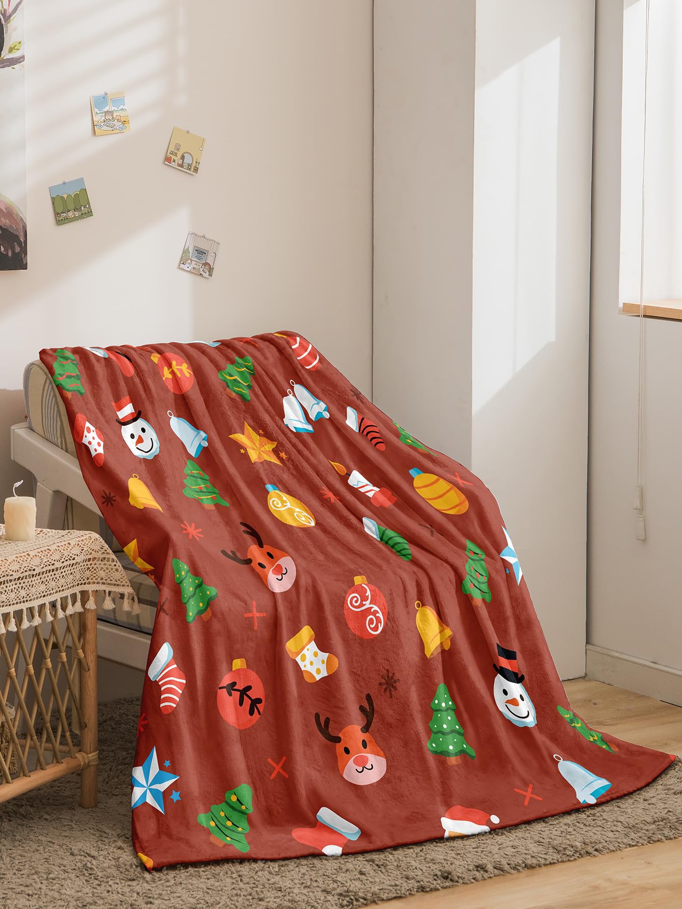 BCJMKDX Blanket, Throw Blanket Tangerine Fleece Fluffy Super Warm Cozy(130x150cm)