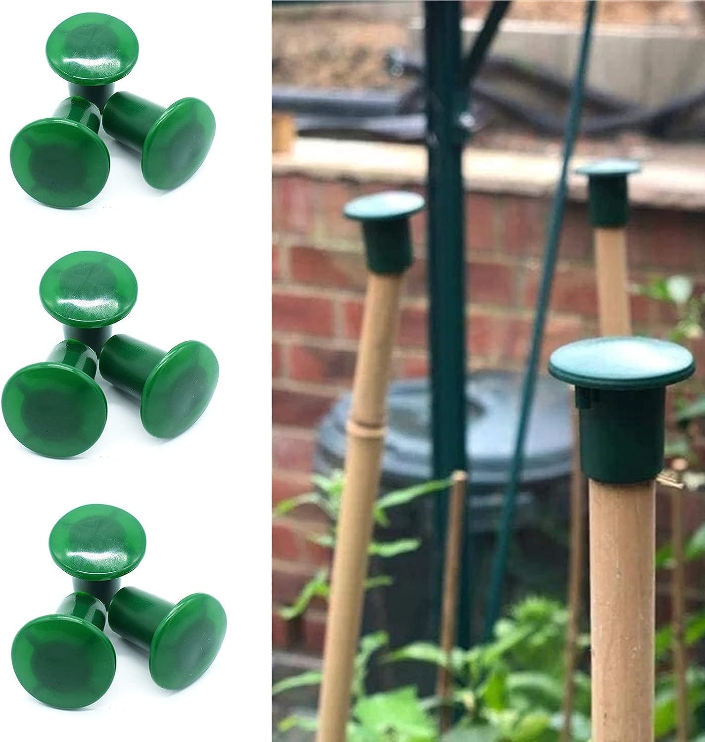 Amazon | 園芸用 支柱エン​​ドキャップ 36個入り 緑 フェンス 支柱用