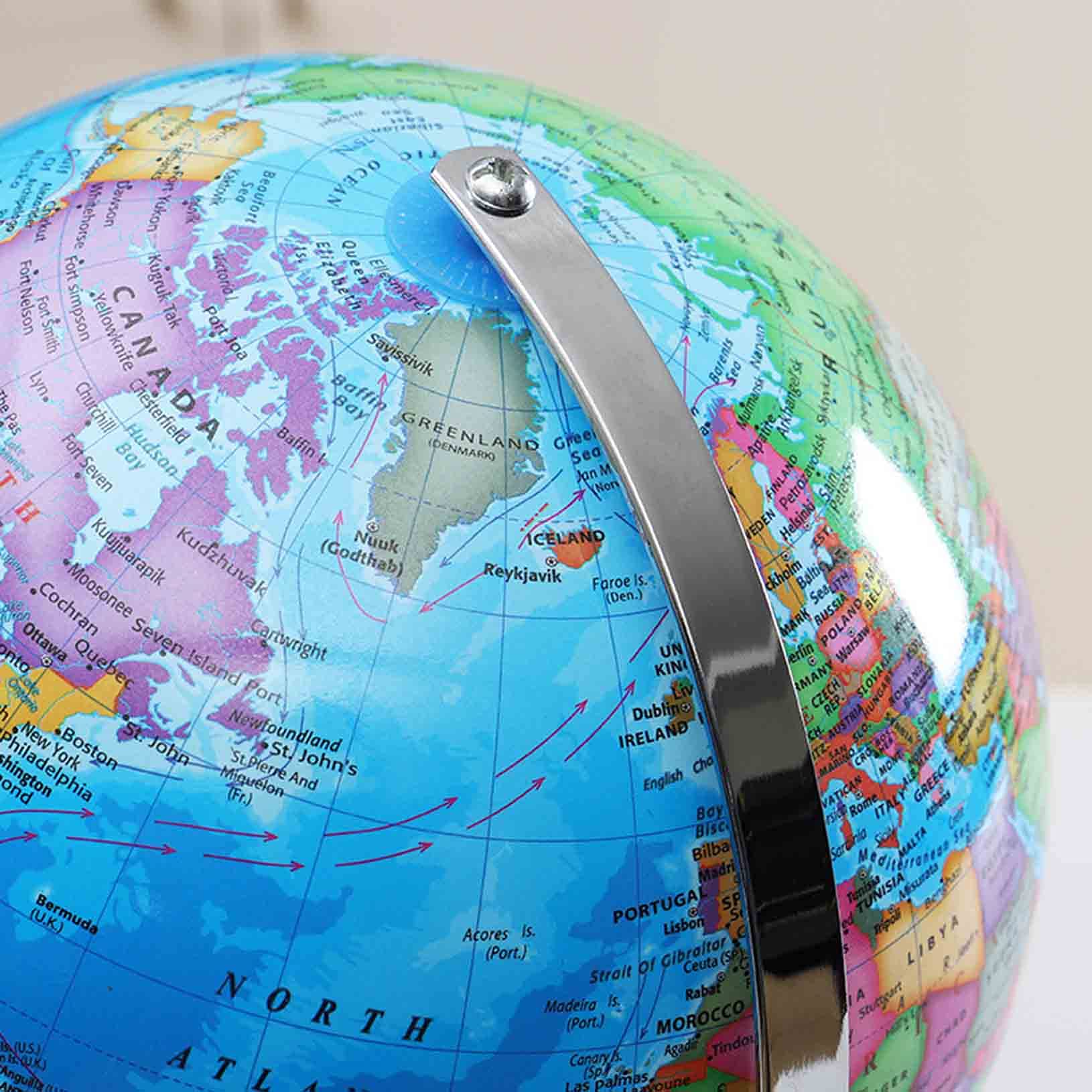 Mappamondo Illuminato per Bambini, Mappamondo Educativo con Supporto Incorporato a LED per La Luce Notturna, Mappamondo Geografico Educativo per L'apprendimento Not Glow-9"