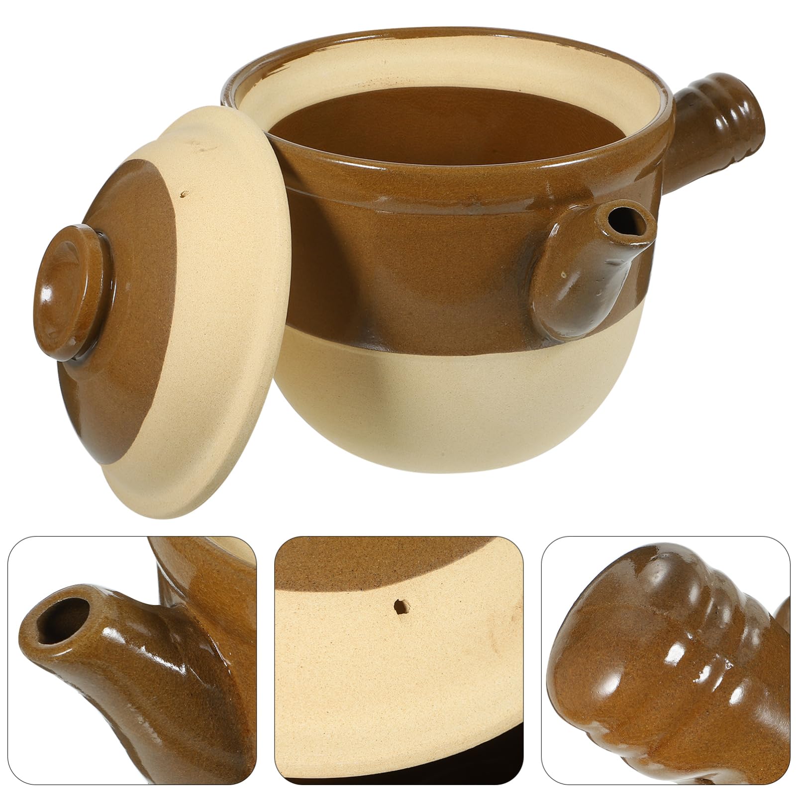 Casseruola in Terracotta 2l per Decotto, Resistente al Calore