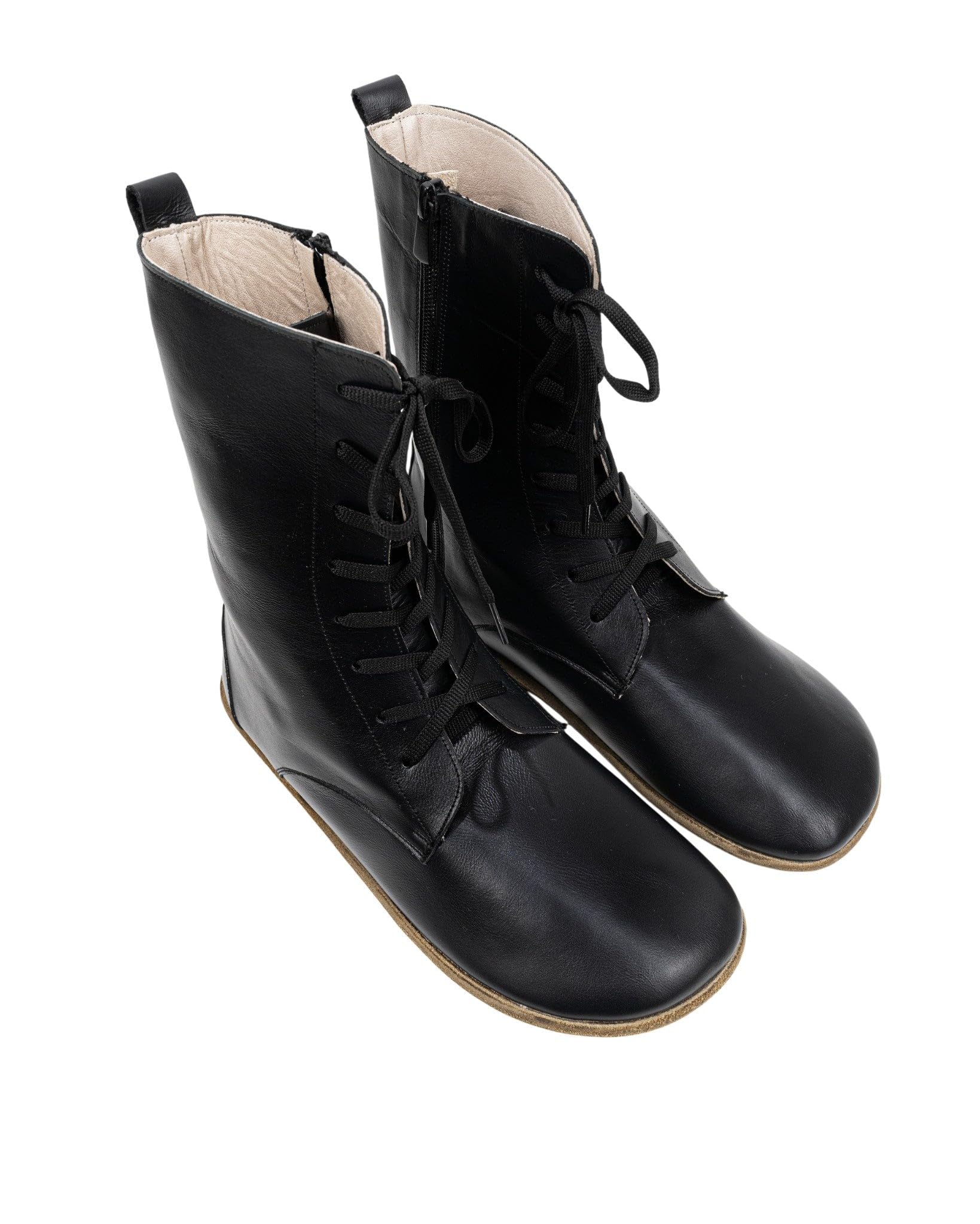 Topkapi Black Color Artisan Handcrafted Genuine Leather Grounding Barefoot Boot For Women Wide Toe Box Flexible Sole Lightweight