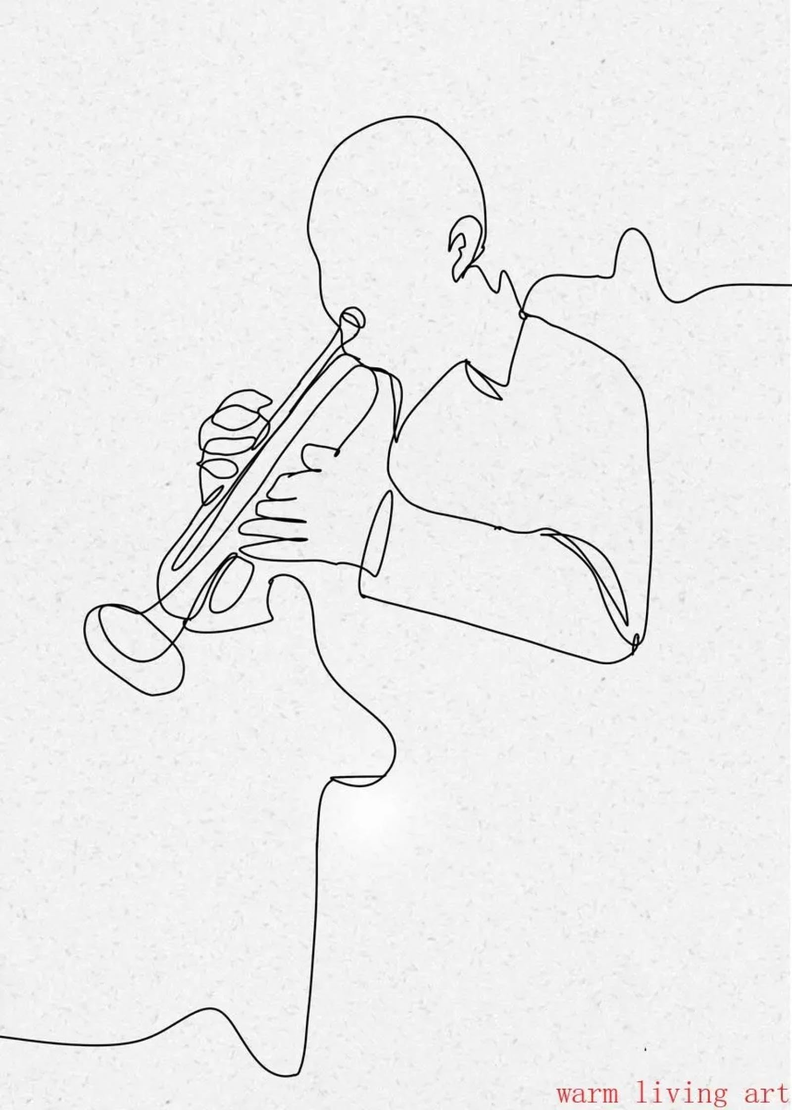 dsdsgog Linea di strumenti musicali nordici Pianoforte Clarinetto Pittura su tela Violino Chitarra Batterista Poster e stampe Arte della parete Decorazioni per la casa 40x60 cmx2 Senza cornice