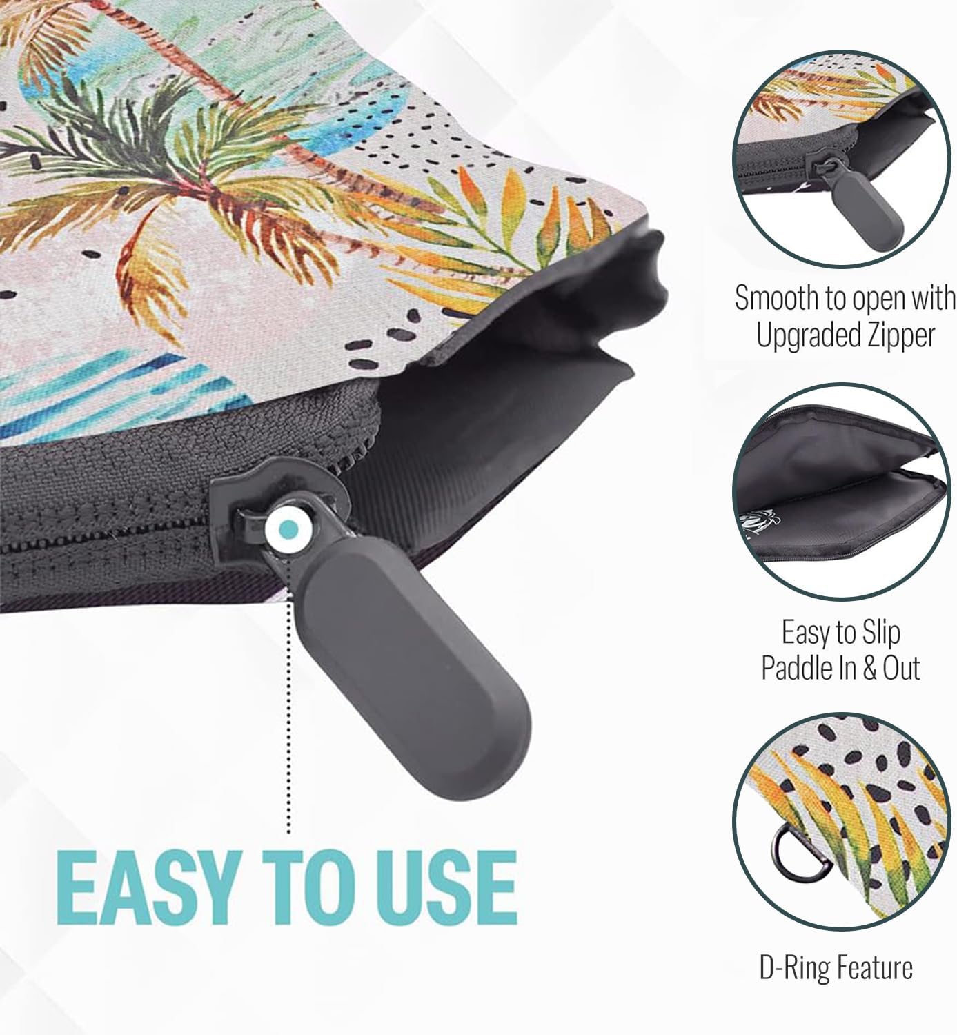 Palms-O-Aces Pickleball Paddle Cover | Canvas Padded Pickleball Paddles Sleeve with Zipper | Lightweight Protective Paddle Case for Standard Paddles | Paddle Cover Accessory image 4