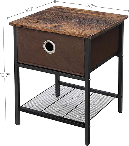 Miniatura 17 de VASAGLE INDESTIC - Mesa auxiliar o mesita de noche de estilo industrial, marco de acero resistente, mesa de montaje simple para sala de estar o
