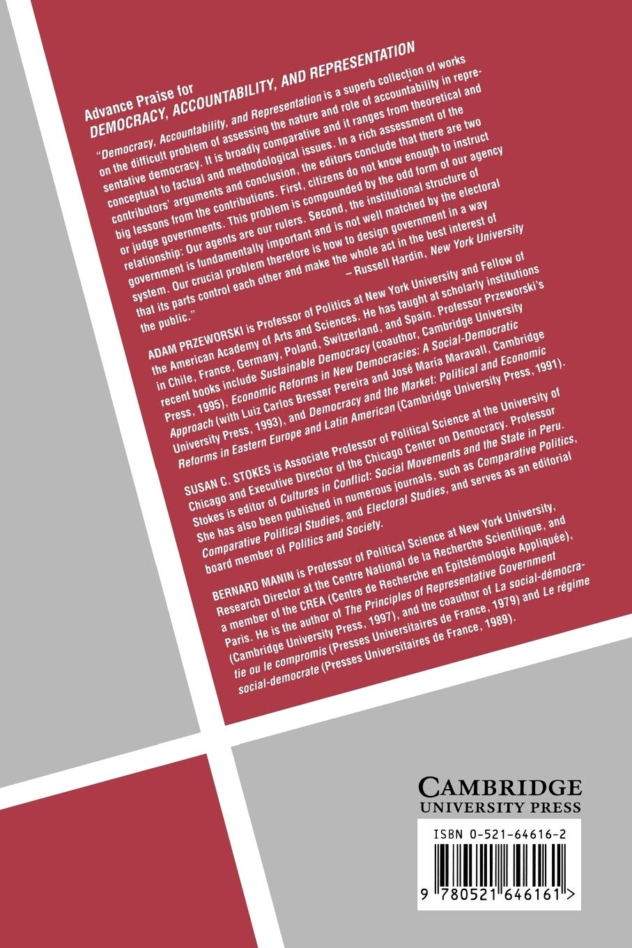 Democracy Accountability Represent: 2 (Cambridge Studies in the Theory of Democracy, Series Number 2)
