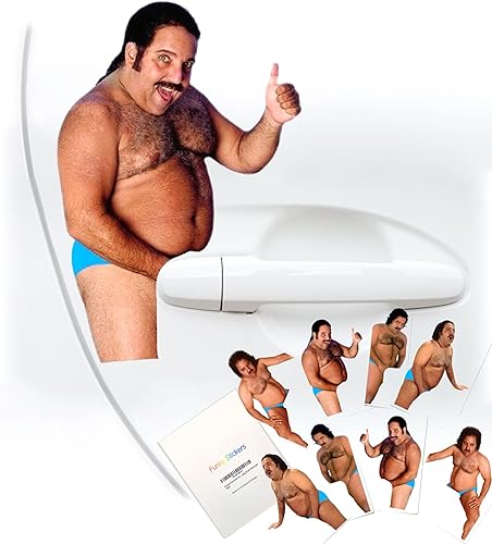 8 divertidas calcomanías de broma para autos y bromas de manija de puerta, calcomanías divertidas para memes de Ron Jeremy