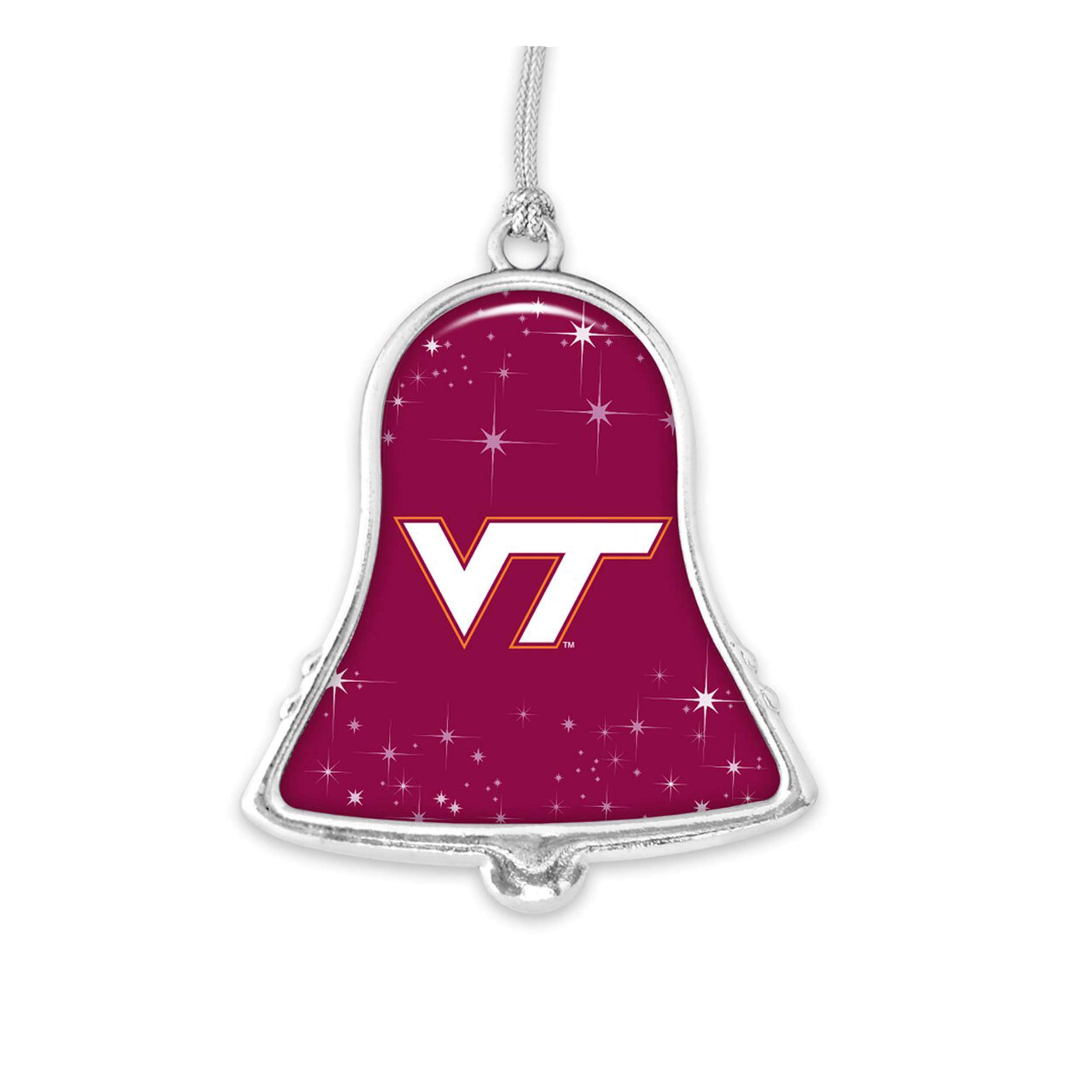 Virginia Tech VTU Silver Bell Silver Metal Christmas Ornament Gift Decoration