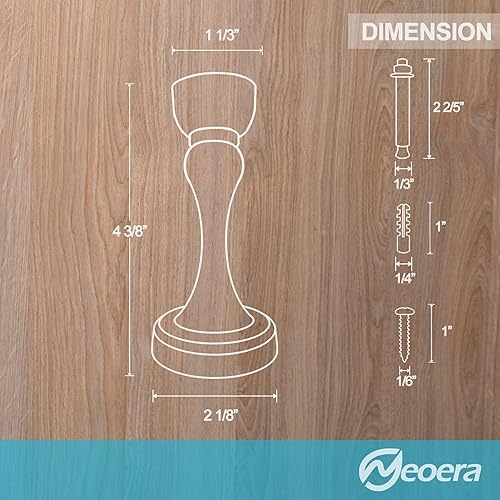 Miniatura 5 de Neoera Tope magnético de puerta (níquel cepillado) Tope de puerta fuerte magnético para mantener la puerta abierta, hecho de acero inoxidable de