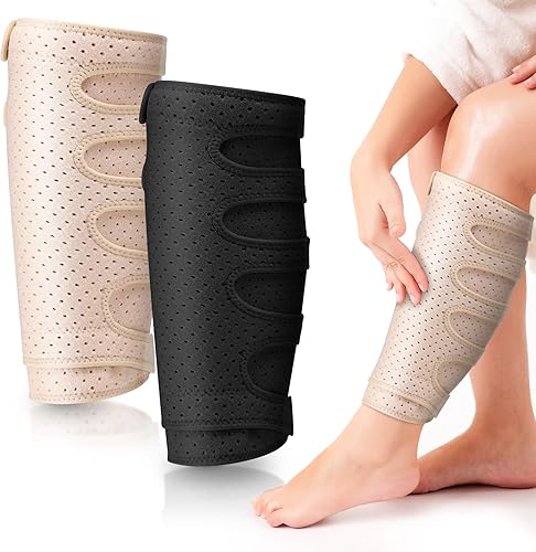Hoolerry 2 vendas de compresión para linfedema para pantorrillas, 5 correas ajustables para linfedema, para pantorrillas hinchadas, para edema,