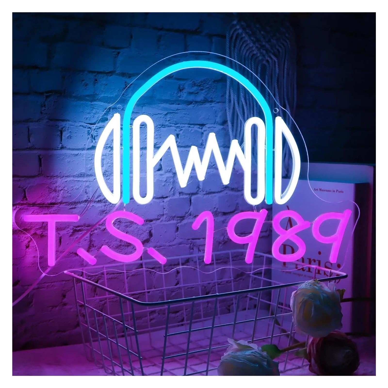 LEMST Sign Lamp Headphones Neon - Music Enjoy, Game Rooms and Party Decorations 27.7cmx43cm
