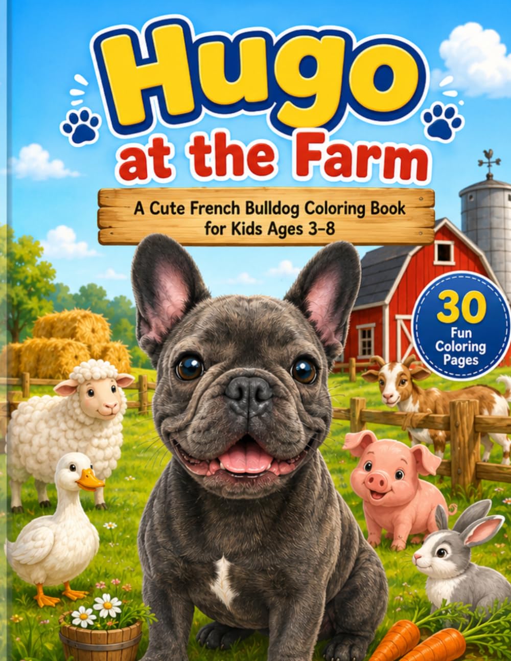 Hugo at the Farm: Fun Farm Animal Coloring Book for Kids Ages 3–8 (Hugo The Frenchie)