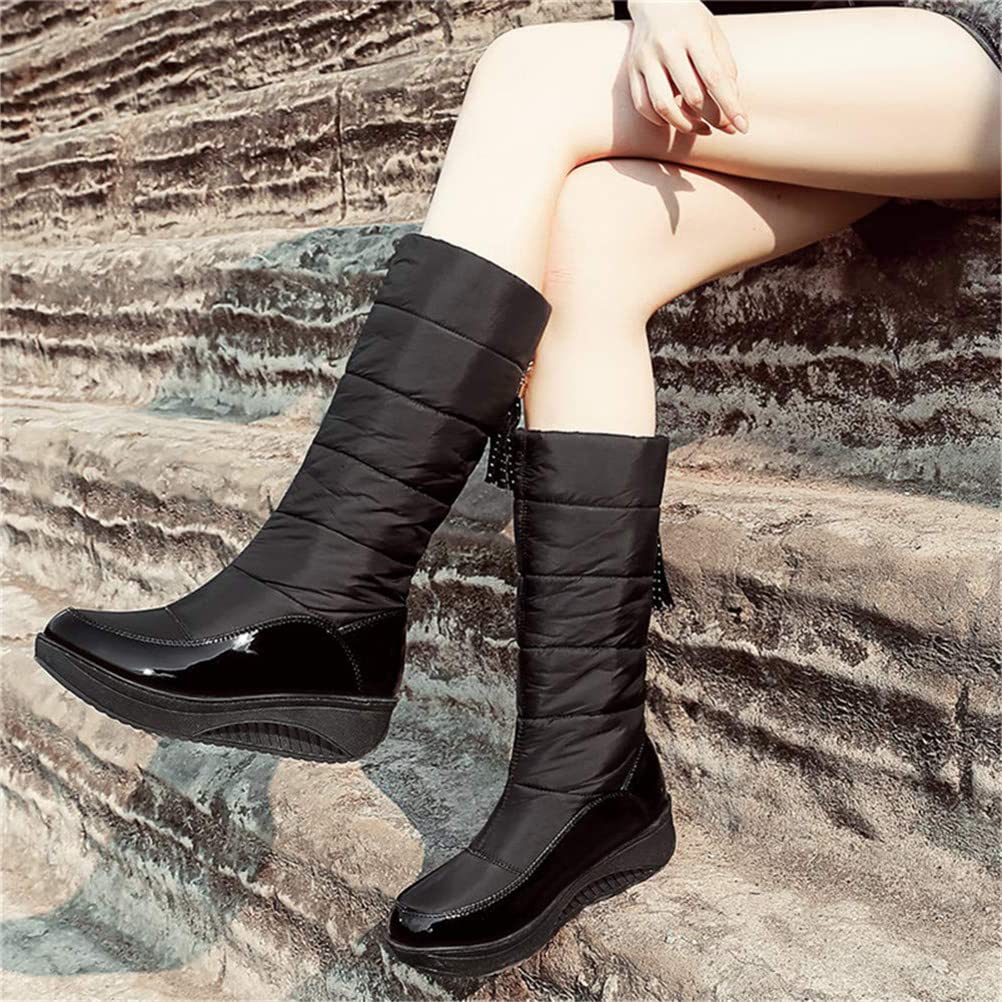 Minetom Bottes Femme Chaussures Bottines Hiver Imperméable Bottes De Neige Fourrée Chaude Bottines De Pluie Bottes Ski Winter Boots