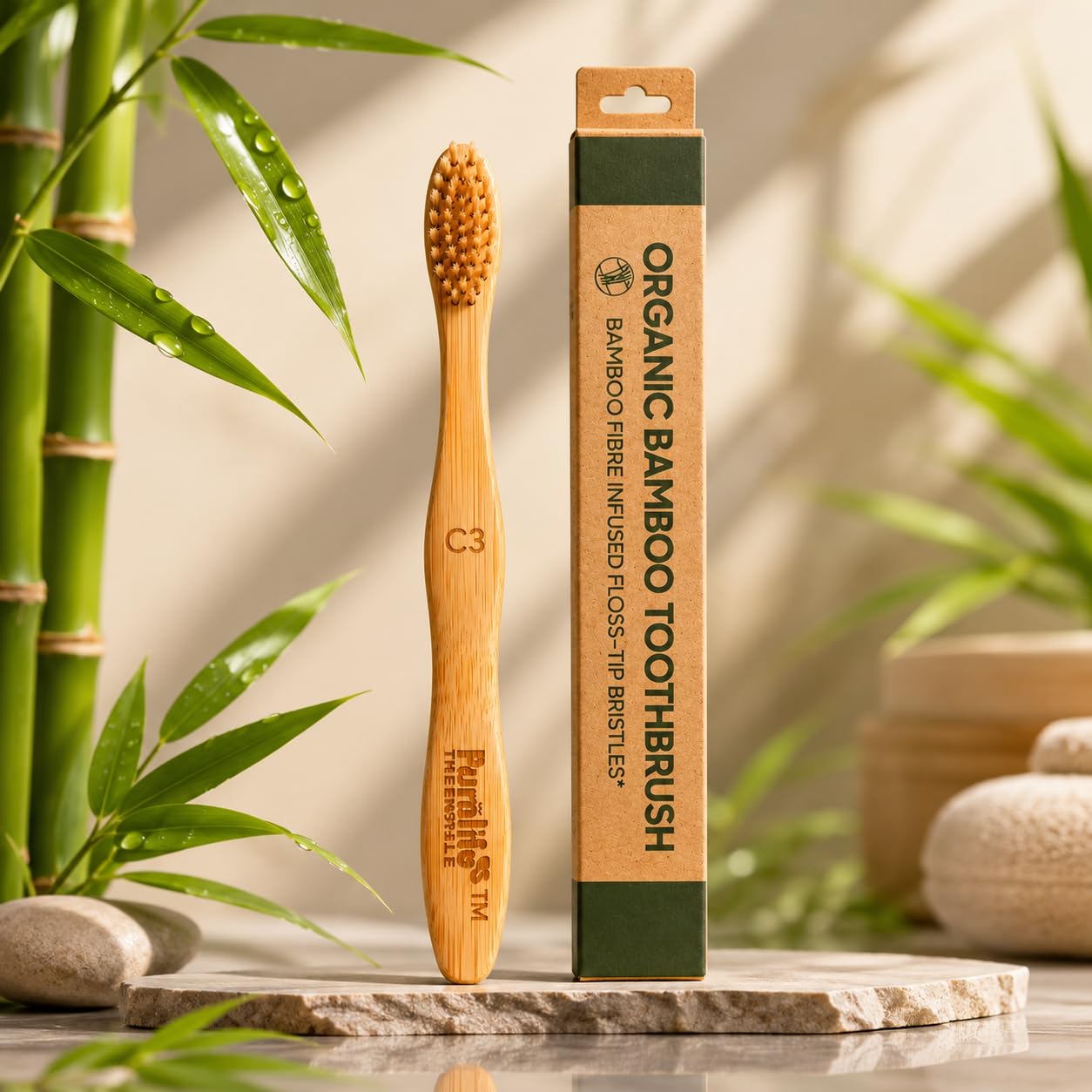 Purelife Essentials Bamboo Toothbrush | Ultra Soft Floss-Tip Bristles, Eco-Friendly Biodegradable Bamboo Handle, BPA-Free, Gentle for Sensitive Gums & Teeth, Sustainable Oral Care for Unisex-image-39