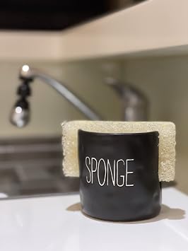Mud Pie Kitchen Dish Bistro Sponge Holder Caddy, Black