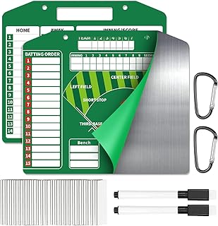 Metal Magnetic Baseball Lineup Board, Durable Softball Line up Board for Field Batting Position Coaching Equipment Accessories, Dugout 40 Dry Erase Magnet Marker Sheets Cards Baseball Clipboard