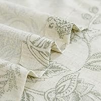 Vista 6 de Vangao Cortinas de cocina de granja con estampado floral, 24 pulgadas de largo, cortinas cortas de lino con bolsillo para barra, 2 paneles, verde