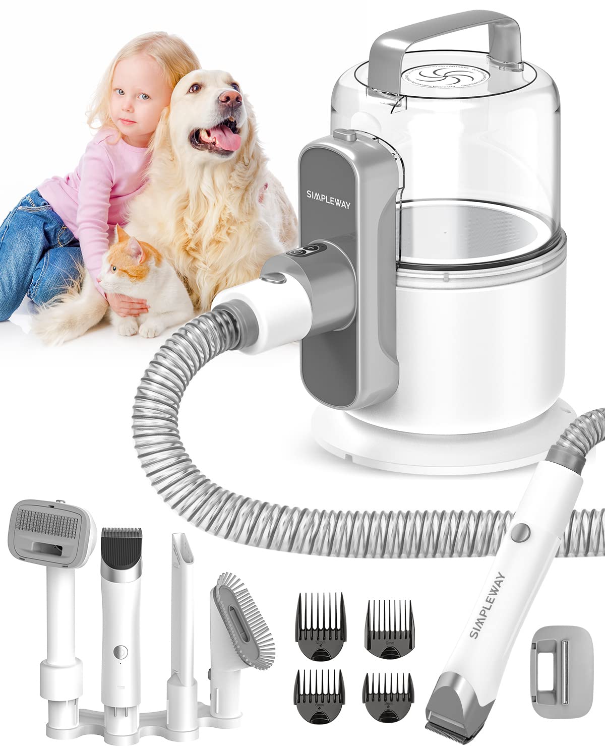 Dog Grooming Dog Vacuum For Shedding Grooming, 3L Large Dust Cup