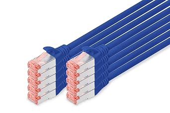 DIGITUS LAN Cable Cat 6 - 2m - Pack of 10 - S/FTP Shielded - Blue ...