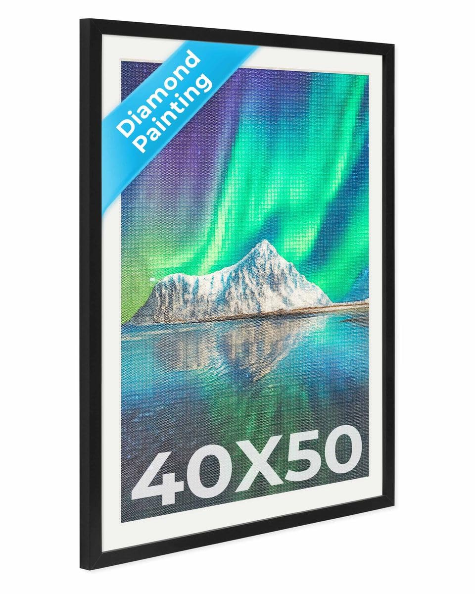PHOTOLINI Bilderrahmen Holz MDF gemischte Poster-Rahmen, bruchsicheres Acrylglas, Rahmen zum Aufhängen, extra Zubehör - für Fotos & Poster