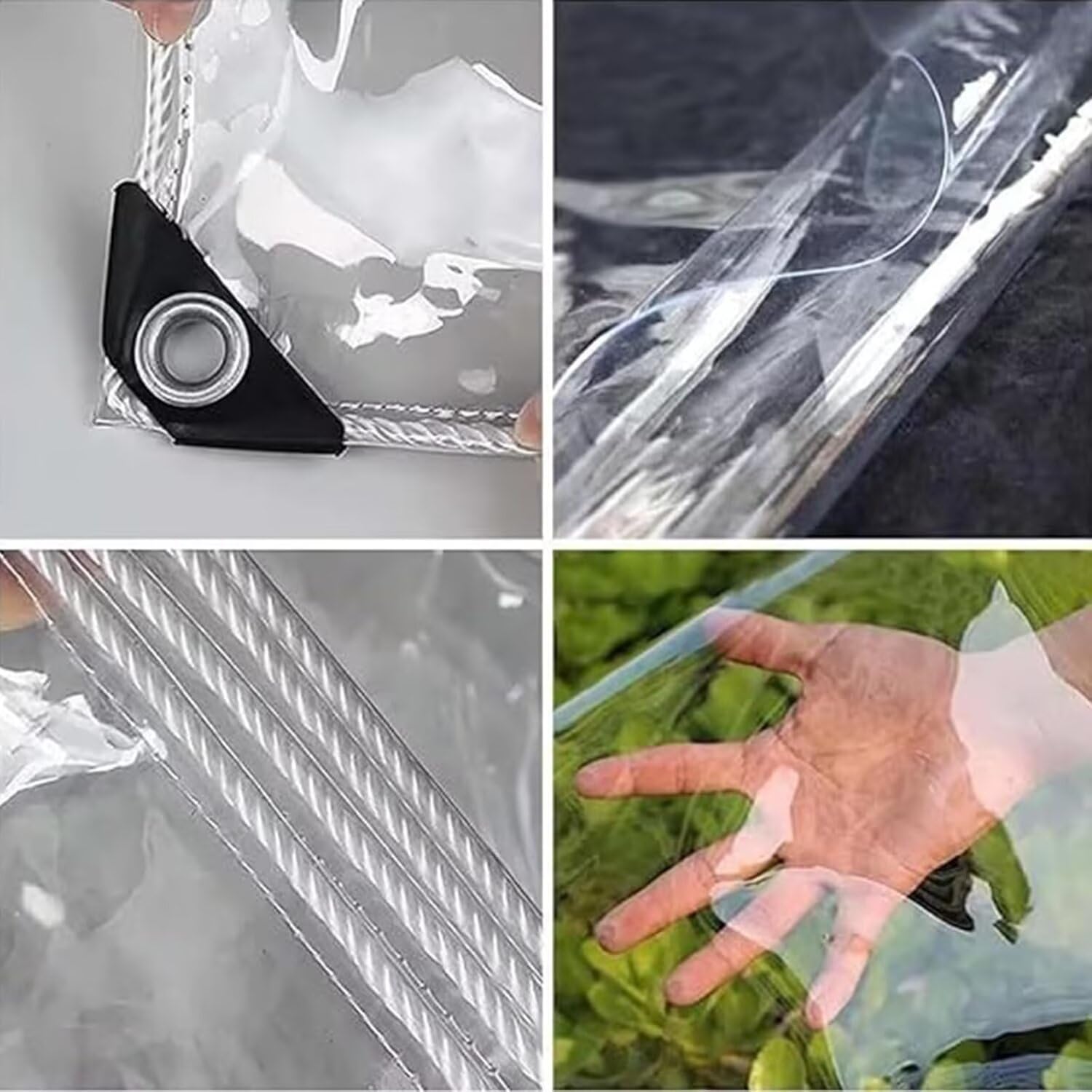 8.5mx5.2m Plane Transparent Durchsichtig für Außenbereich mit öSen,Wasserdicht,Balkon Regenschutz,Abdeckplane Gartenmöbel,für den Außenbereich einsetzbar regendicht,mit Bindeseil