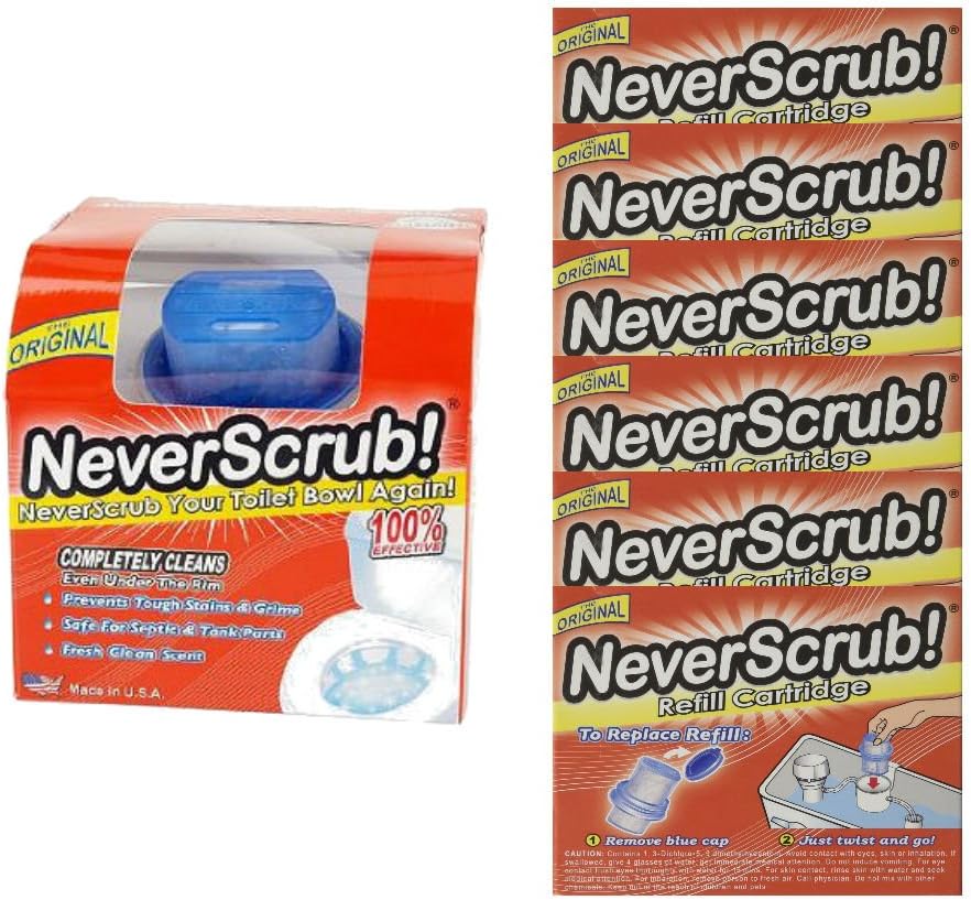 NeverScrub Automatic Toilet Cleaning System with 6 Refills