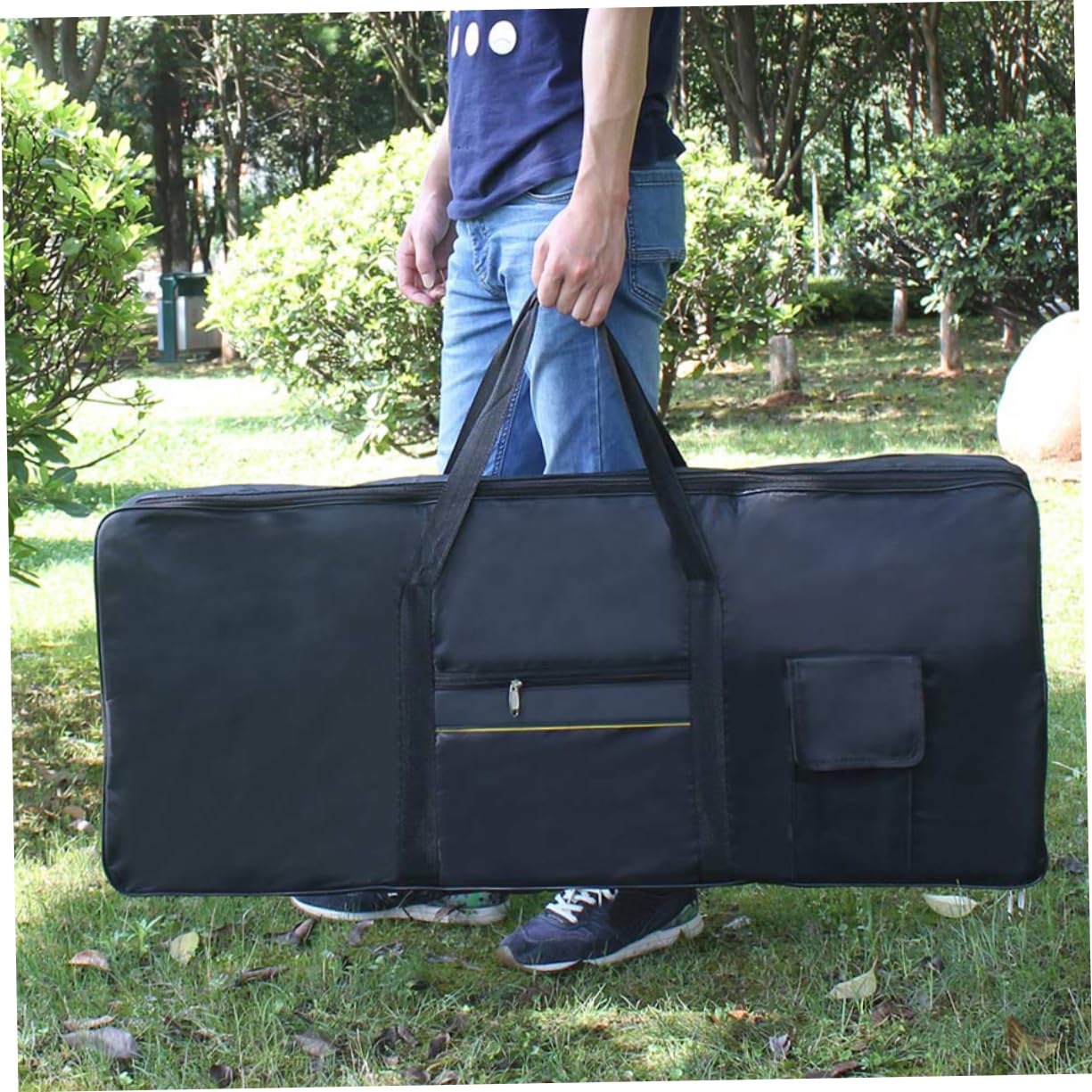 Borsa per Tastiera Elettronica 61 Tasti Oxford Nera | Design Ergonomico, Finitura Nera, Custodia Compatta per Accessori e Trasporto Quotidiano