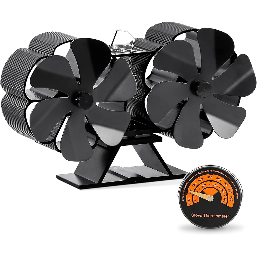 10/mo Finance Weyderk Wood Stove Fan Heat Powered, 12 Blades Non