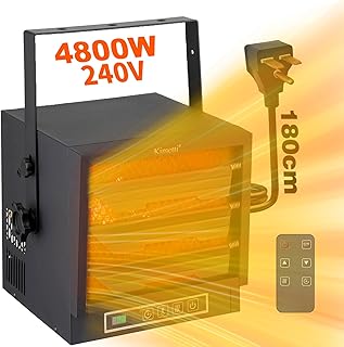 Barphygo 4800W Electric Garage Heater, 240V Ceiling Mount Shop Heater for Indoor use, Plug in Heaters with Remote, Fan-Forced Overheat Protection Space Heaters with 8 Hour Timer for Garage & Workshop