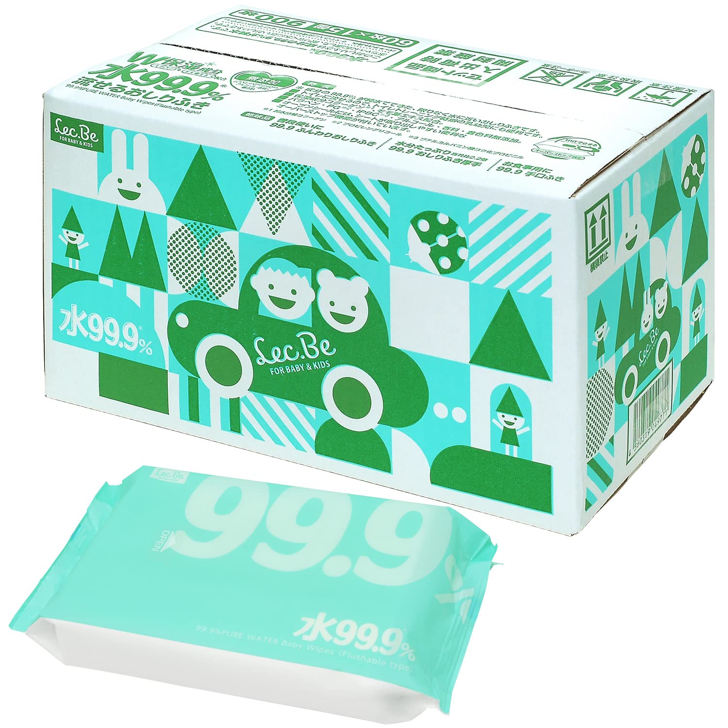 Amazon.co.jp: レック(LEC) 純水ベビーケア 純水 99.9% トイレに流せる