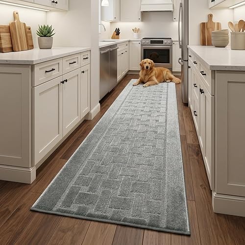 Miniatura 2 de Alfombra Pasillo Antideslizante Lavable con Respaldo de Goma, Alfombrilla de Suelo Personalizada para Cocina, Pasillo, Escaleras, Dormitorio, Baño