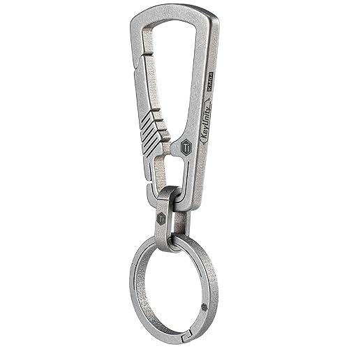 KeyUnity Titanium Carabiner Keychain Clip, Quick Release EDC Key Holder Organizer with Key Ring